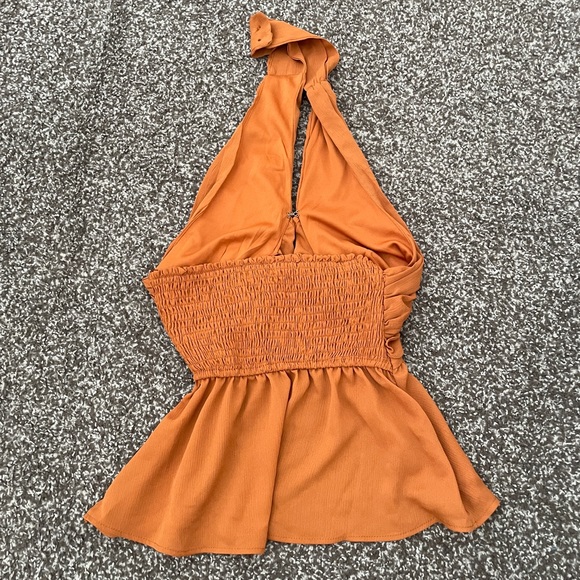 NWT VICI Just Beachy Chiffon Halter Top in Burnt Orange size Small - Picture 3 of 4